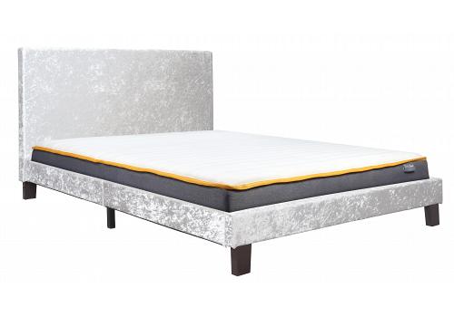 4ft Small Double Berlinda Steel Crushed Velvet Fabric upholstered bed frame 1